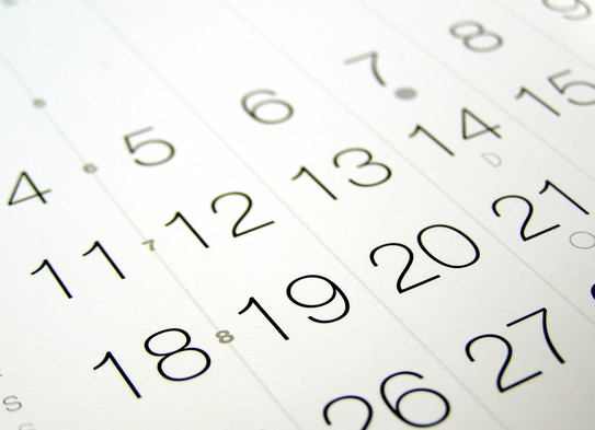 Zahlen aus einem Kalender im Detail